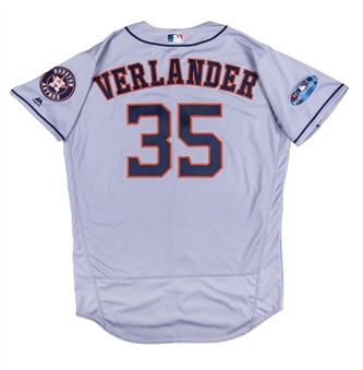 2018 Justin Verlander Postseason Game Used Houston Astros Road Jersey Used For ALCS Game 1 on 10/13/18 (MLB Authenticated)